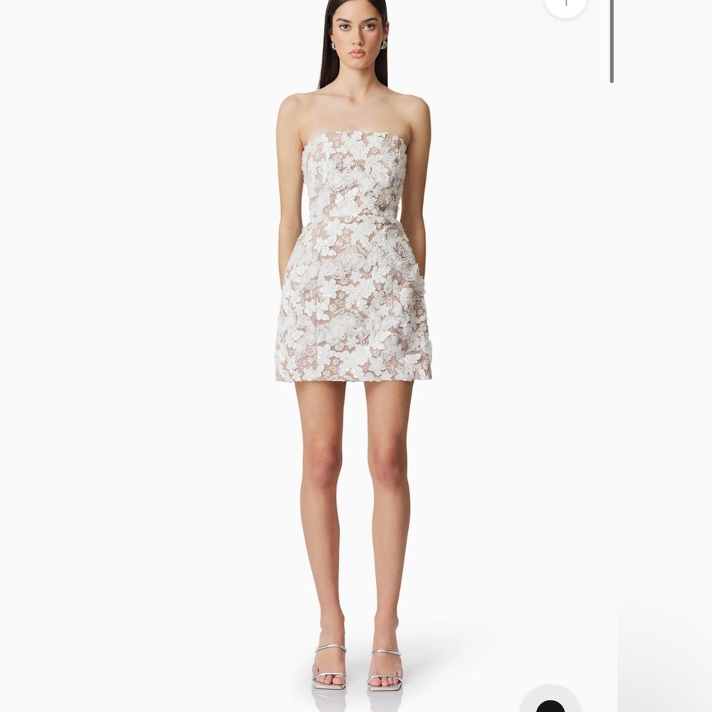 Elliatt Vonni Beaded Floral strapless dress